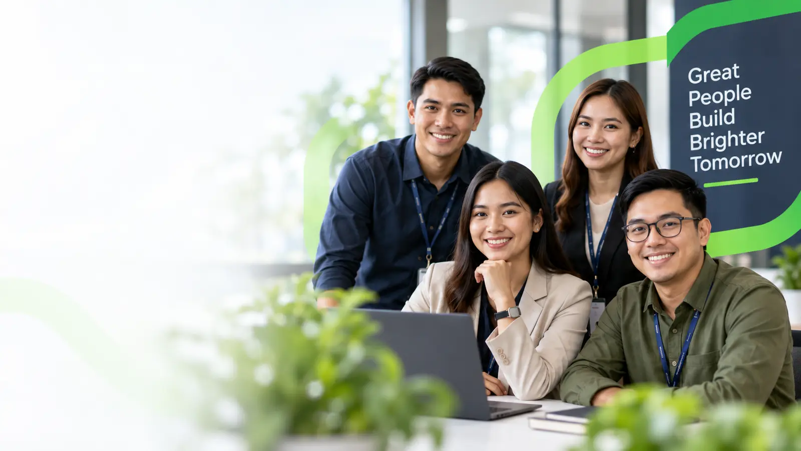 Beepa professionals collaborating in a bright office